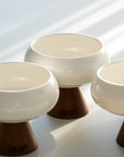 LOT DE 4 COUPELLES APERITIF MIRA ACACIA & PORCELAINE