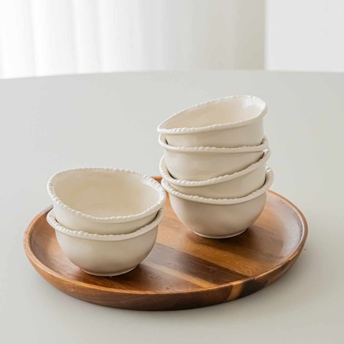 COUPELLES APERITIFS PEARLS CREME | 9CM | 6 PIECES