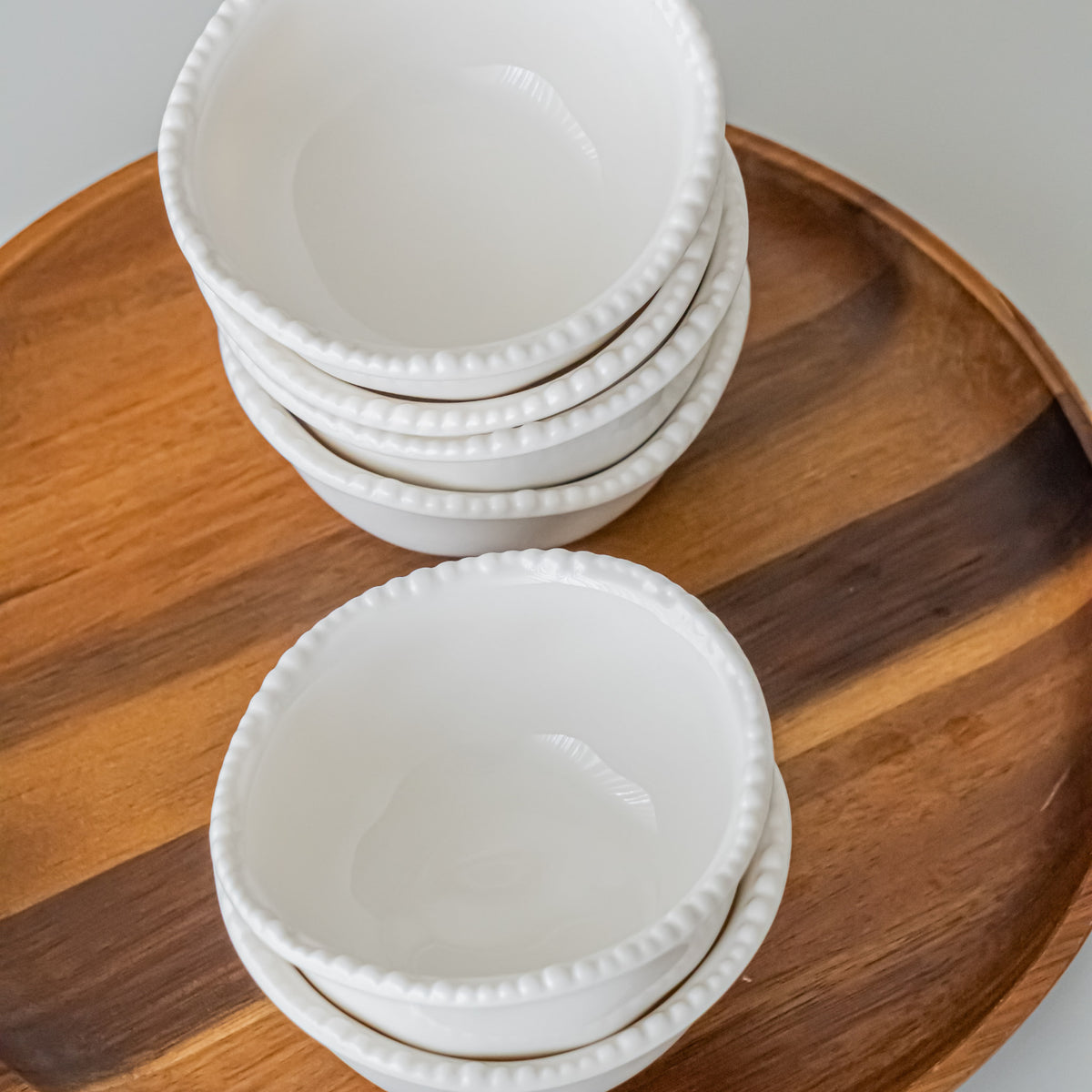 COUPELLES APERITIFS PEARLS BLANC | 9CM | 6 PIECES