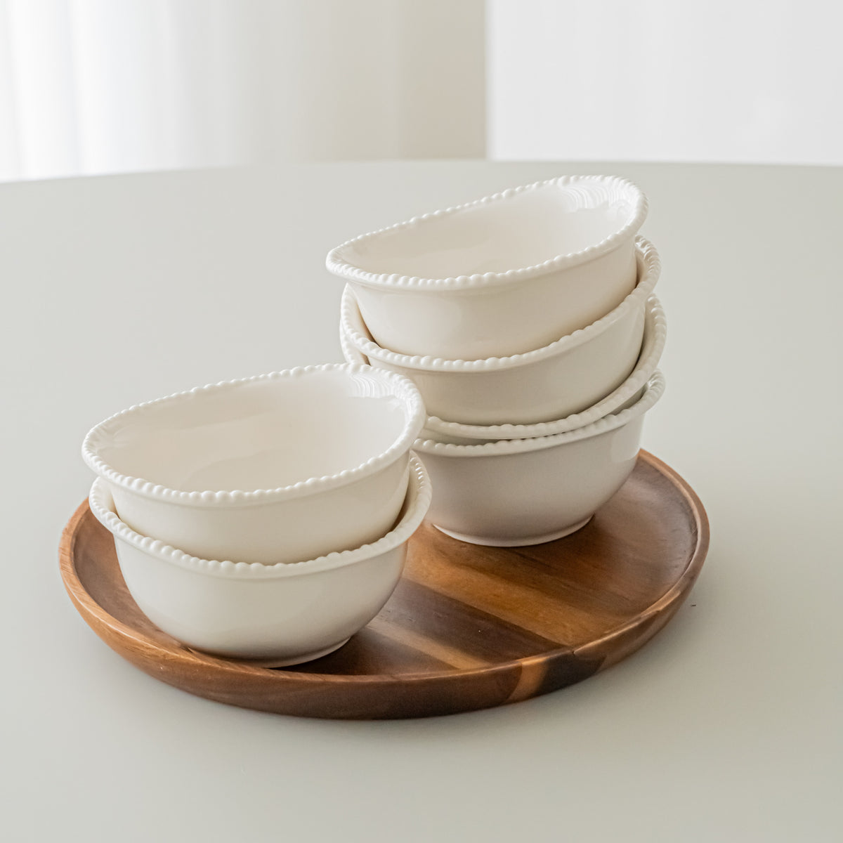 COUPELLES APERITIFS PEARLS BLANC | 11.6CM | 6 PIECES