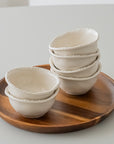 COUPELLES APERITIFS PEARLS CREME | 9CM | 6 PIECES