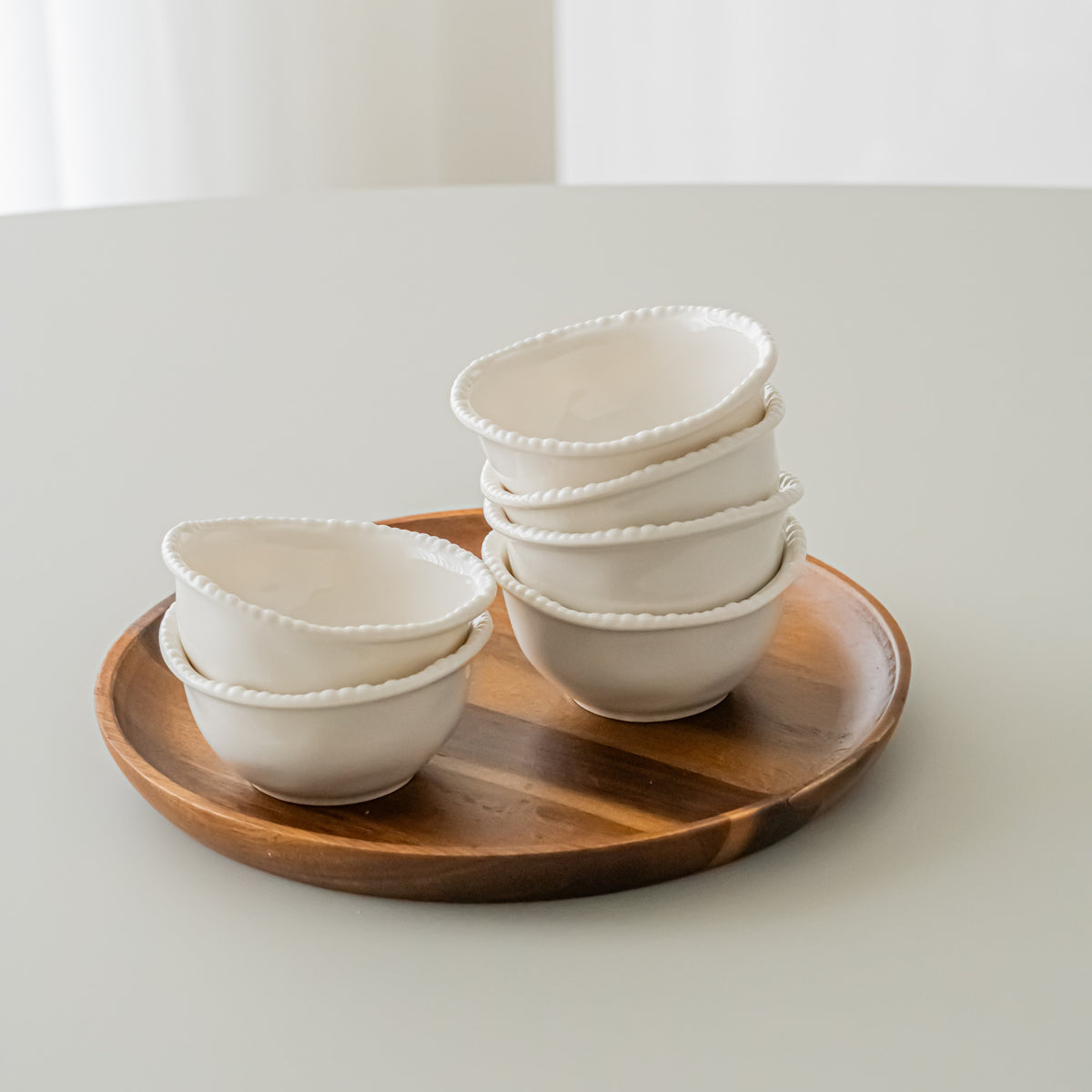COUPELLES APERITIFS PEARLS BLANC | 9CM | 6 PIECES