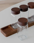 LOT DE 6 POTS A EPICES AVEC SUPPORT ACACIA JAR | 7 PIECES