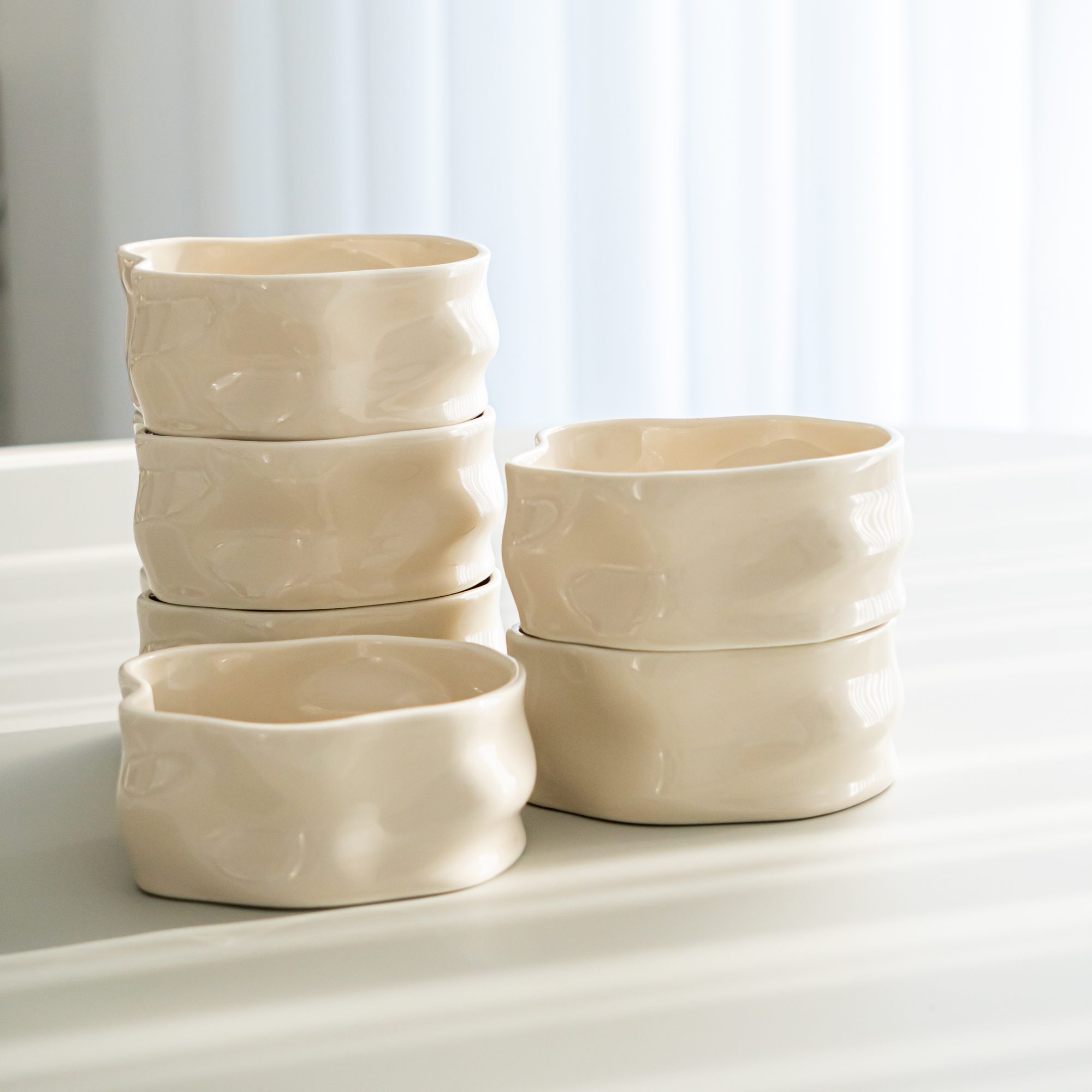 LOT DE 6 COUPELLES/SNACK BOWL NORDIC CREME 12CM | 310ML
