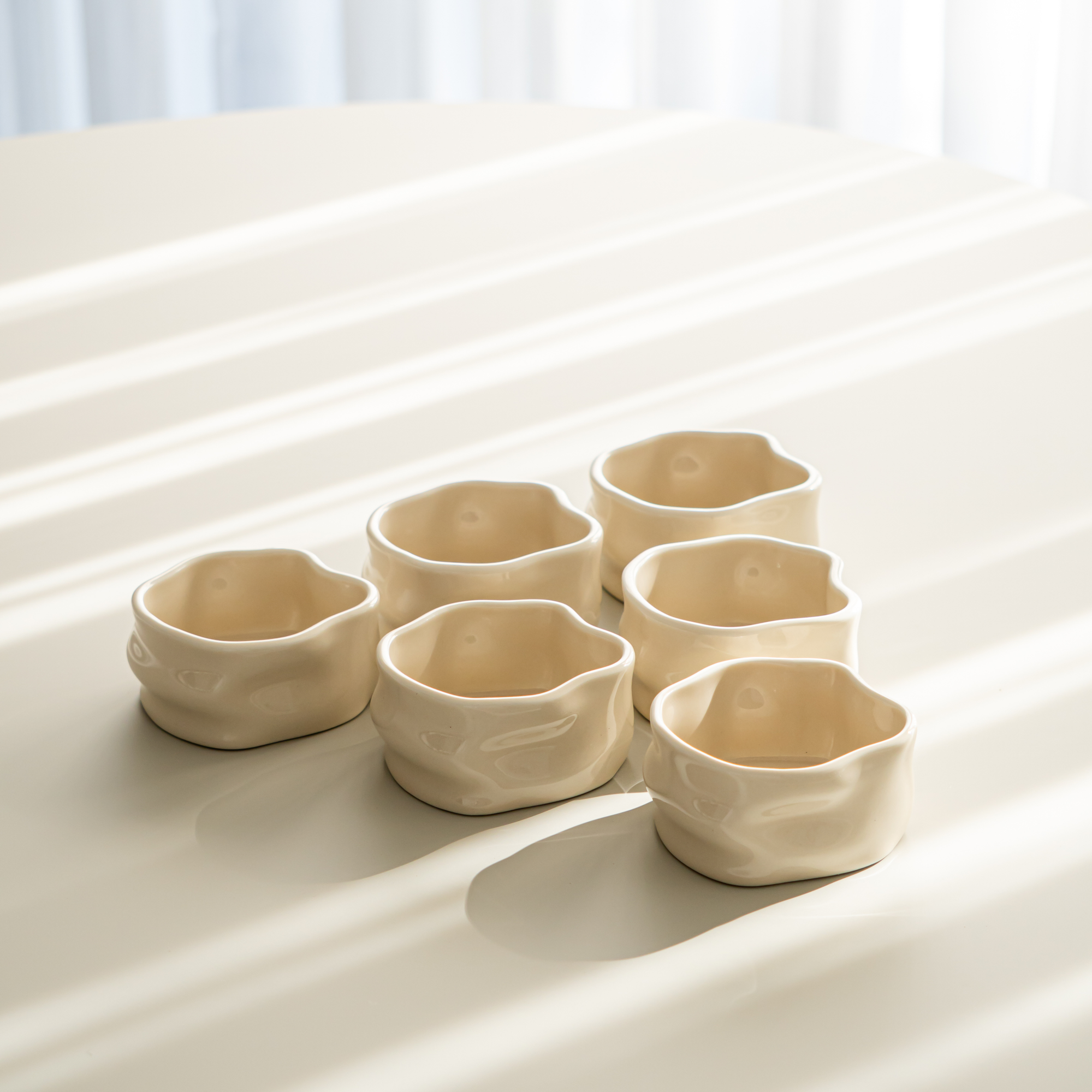 LOT DE 6 COUPELLES/SNACK BOWL NORDIC CREME 8CM | 110ML