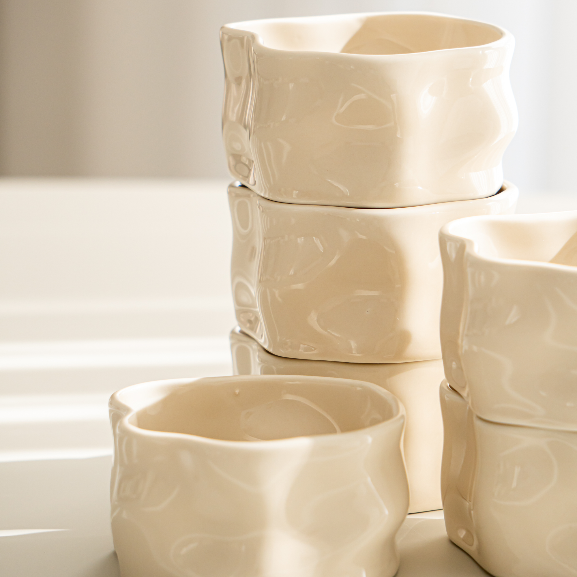 LOT DE 6 COUPELLES/SNACK BOWL NORDIC CREME 9.5CM | 210ML