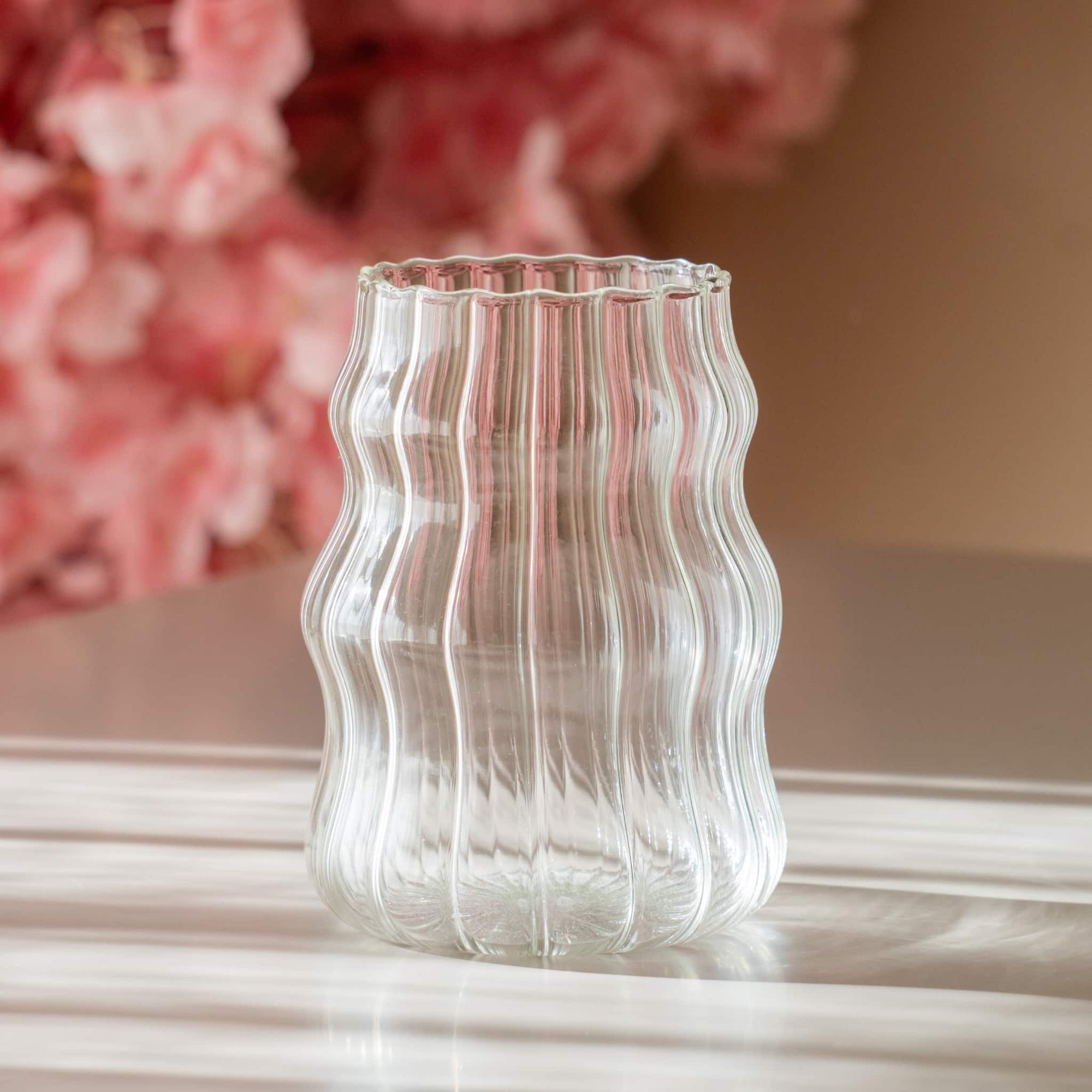 MULEX STYLE SET OF 6 RIBBED RIPPLE TALL GLASSES 500ML