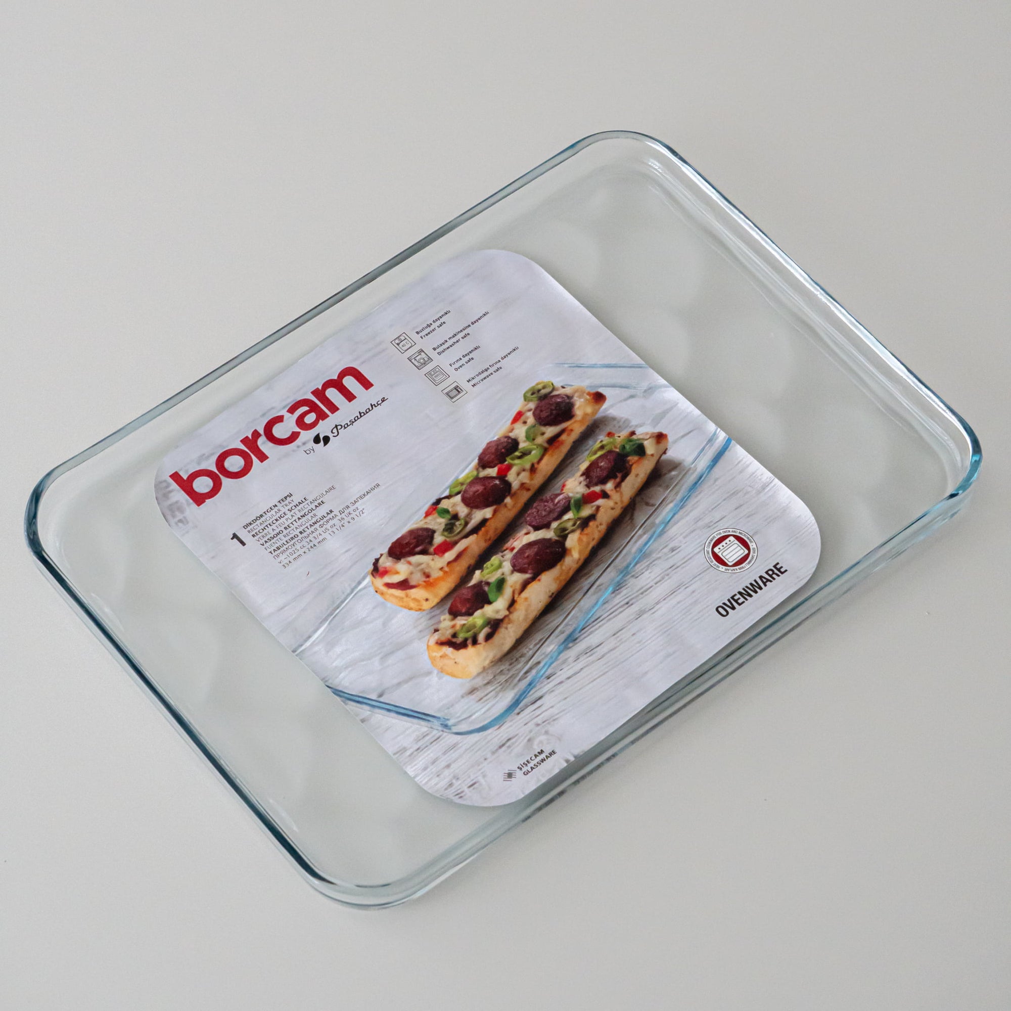 PASABAHCE BORCAM PLATEAU EN VERRE RECTANGULAIRE