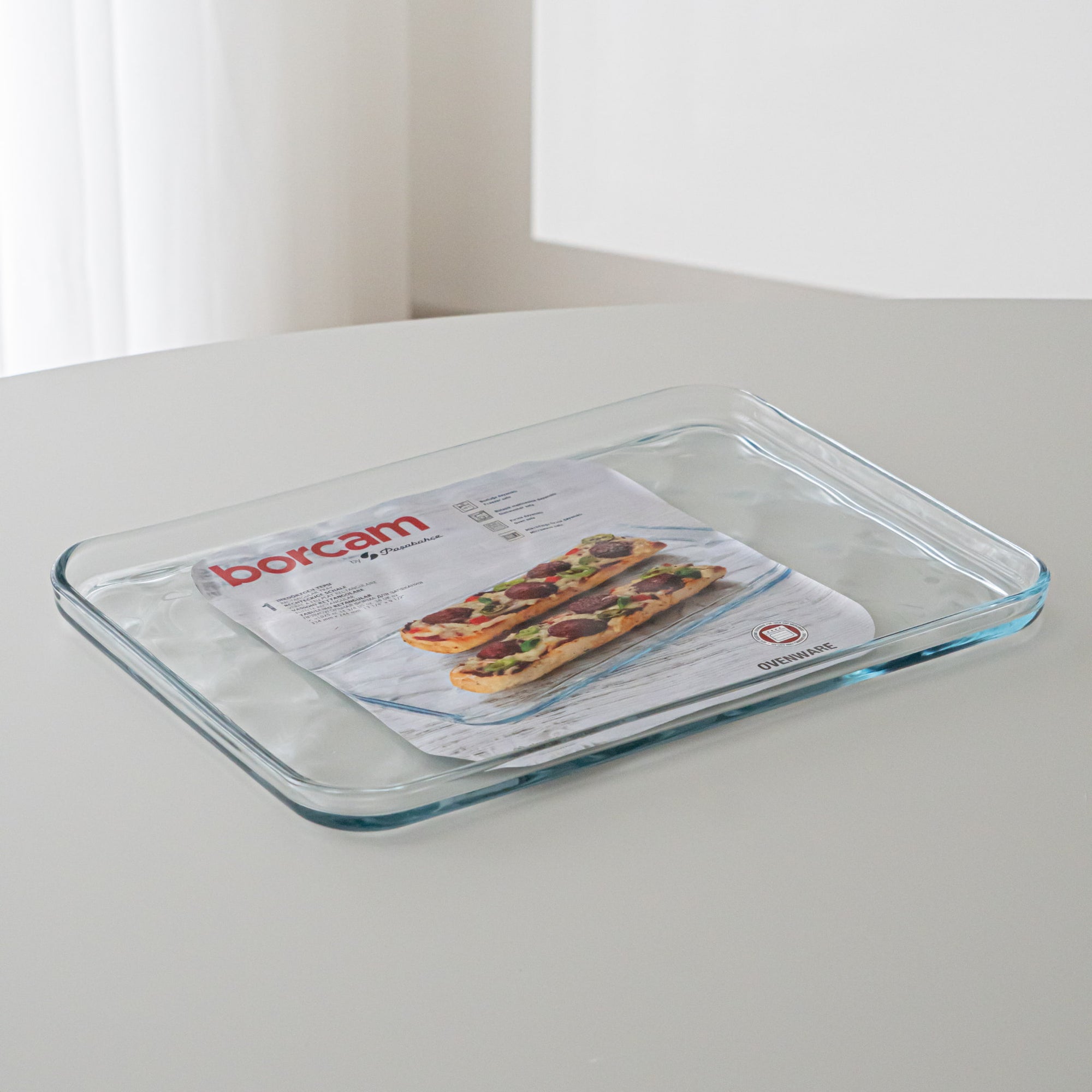 PASABAHCE BORCAM PLATEAU EN VERRE RECTANGULAIRE