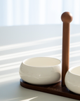 PLATEAU APERITIF DUO CHUBBY ACACIA & PORCELAINE