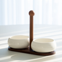 PLATEAU APERITIF DUO CHUBBY ACACIA & PORCELAINE