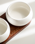 PLATEAU APERITIF CHUBBY ACACIA 4 COUPELLES | 1 PLATEAU