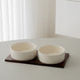 PLATEAU A 2 MEZZE PORCELAINE & ACACIA SORA