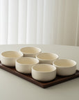 PLATEAU APERITIFS SORA | ACACIA & PORCELAINE | 7 PIECES