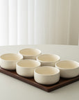 PLATEAU APERITIFS SORA | ACACIA & PORCELAINE | 7 PIECES