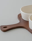 PLATEAU APERITIFS SORA | ACACIA & PORCELAINE | 4 PIECES