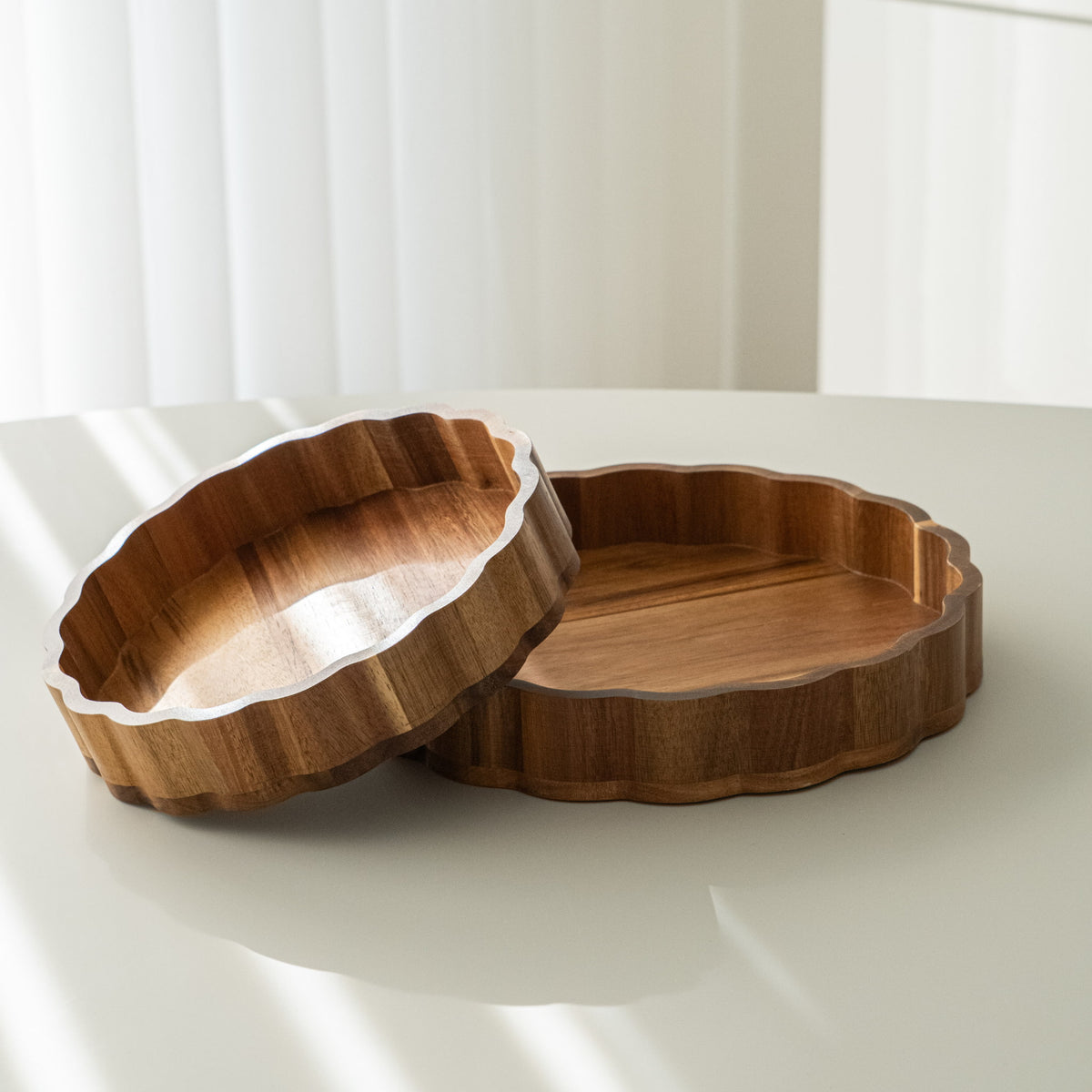 PLATEAU DECORATIF ACACIA BLOOM | 20CM | 25CM | 2 PIECES