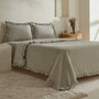 KARACA PARURE DE HOUSSE DE COUETTE PURE RUFFLE SAUGE 220X240CM - ALINDA HOME 