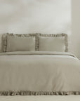 KARACA PARURE DE HOUSSE DE COUETTE PURE RUFFLE SAUGE 220X240CM - ALINDA HOME 