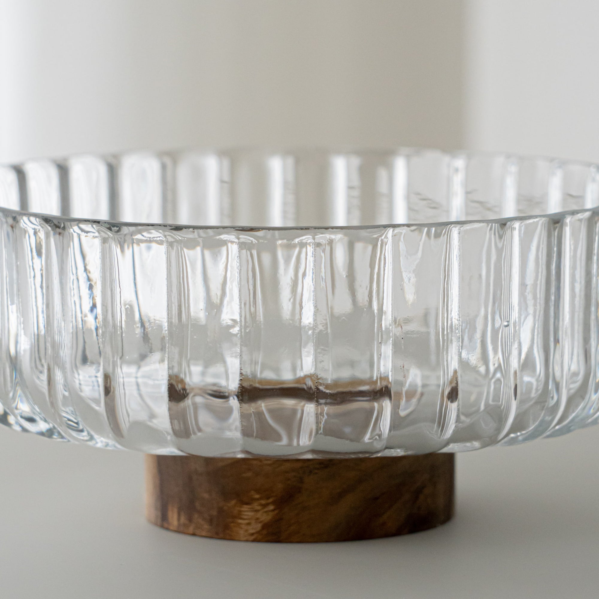 SALADIER EN VERRE &amp; ACACIA DIA | 20.5CM