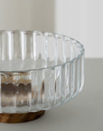 SALADIER EN VERRE & ACACIA DIA | 20.5CM