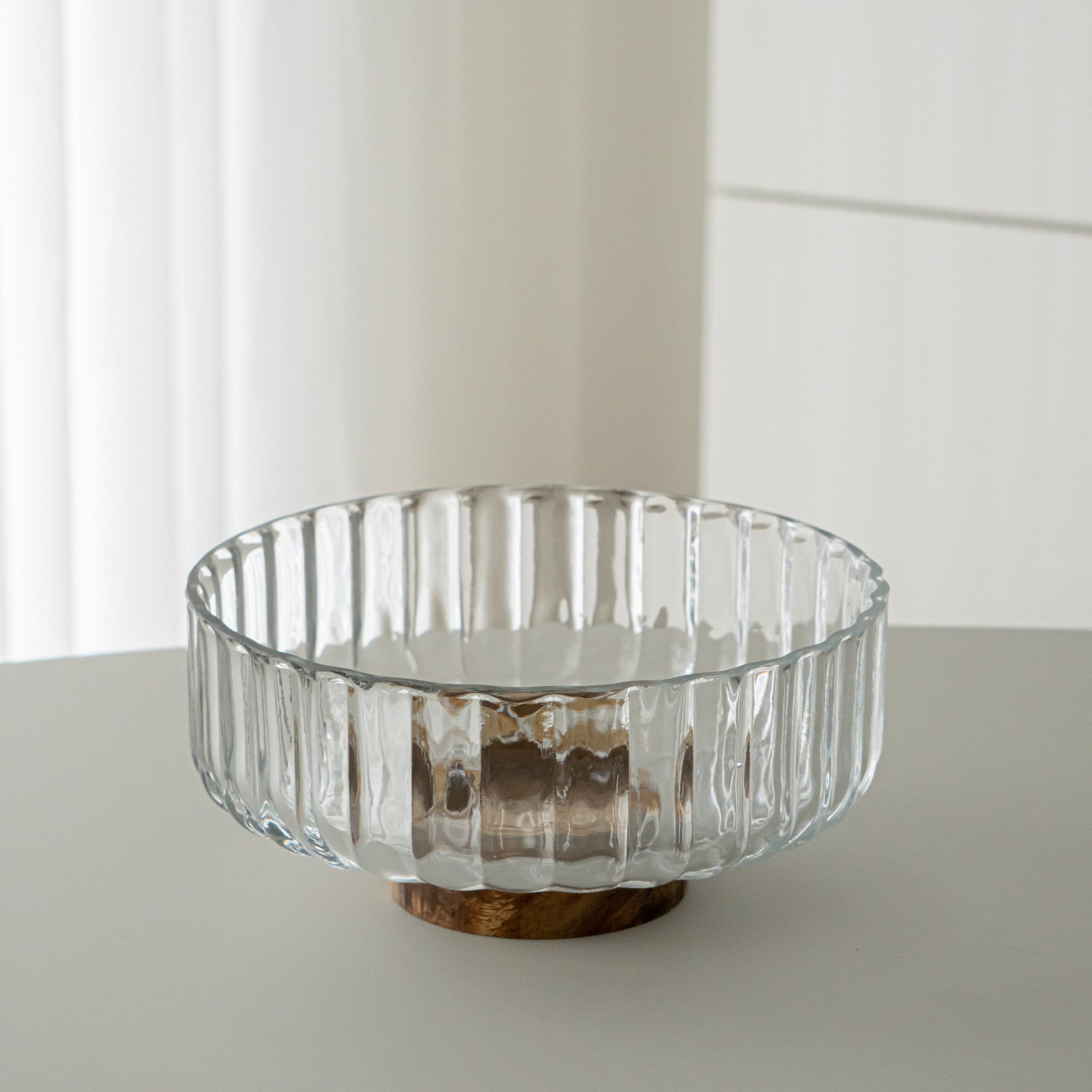 SALADIER EN VERRE &amp; ACACIA DIA | 20.5CM