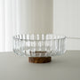 SALADIER EN VERRE & ACACIA DIA | 20.5CM