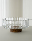 SALADIER EN VERRE & ACACIA DIA | 20.5CM