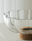 SALADIER EN VERRE & ACACIA FLOWER DIA | 21.8CM