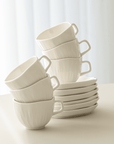 WHITE CERAMIC COFFEE SET 12 PIECES 6 PEOPLE 200ML