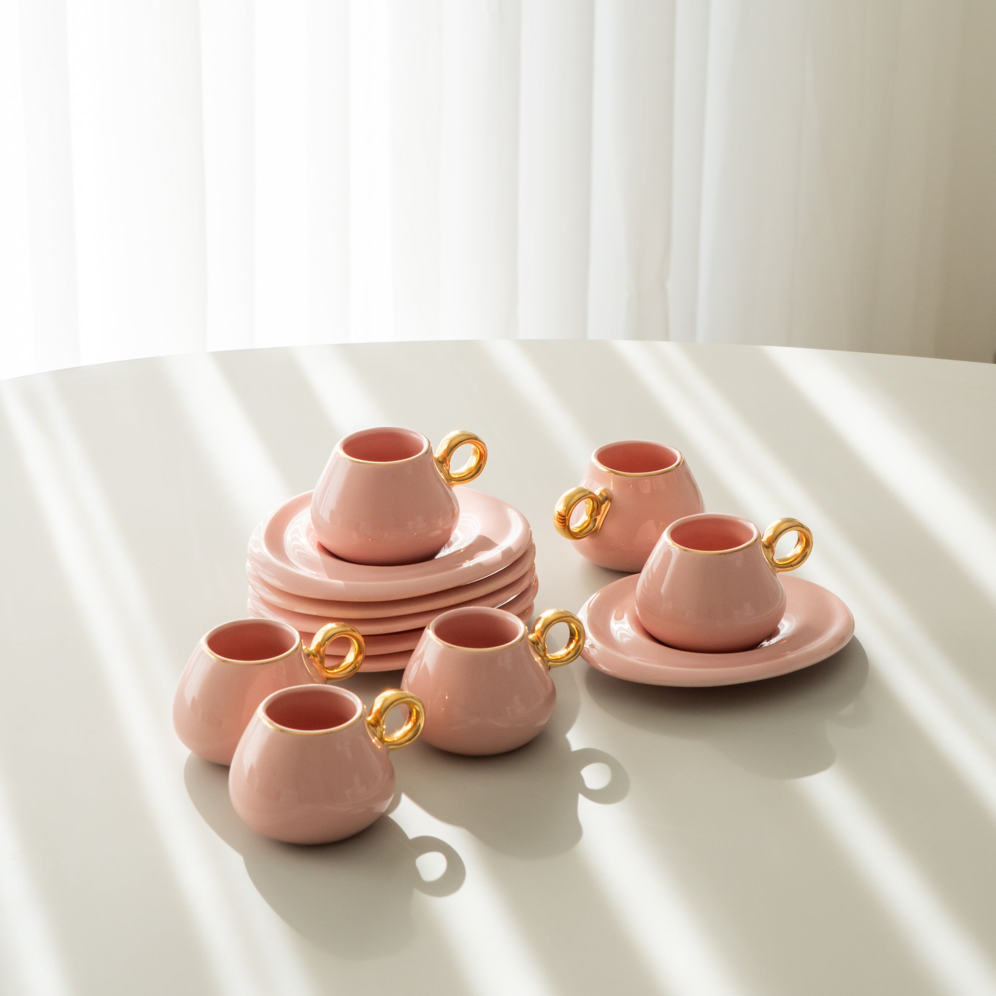 KARACA SERVICE A CAFE KREMA ROSE 90ML | 12 PIECES | 6PERSONNES