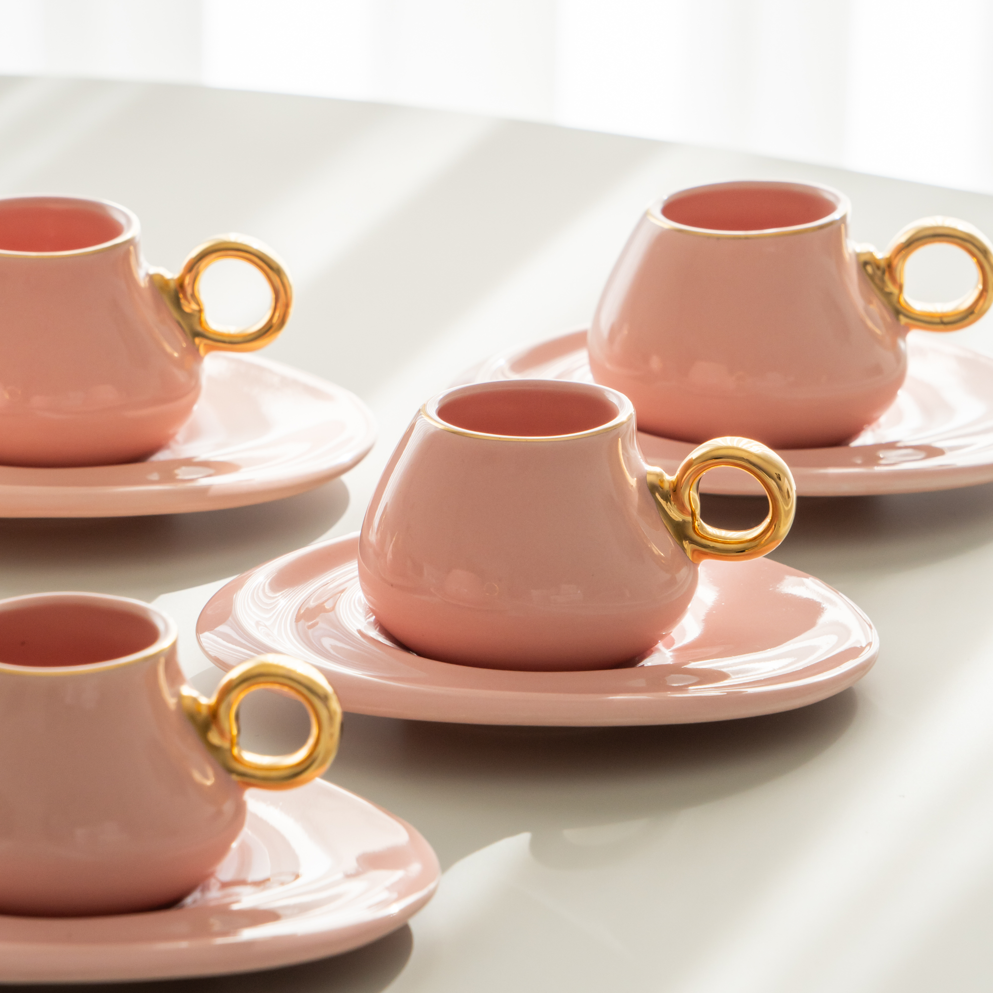 KARACA SERVICE A CAFE KREMA ROSE 90ML | 12 PIECES | 6PERSONNES