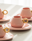 KARACA SERVICE A CAFE KREMA ROSE 90ML | 12 PIECES | 6PERSONNES