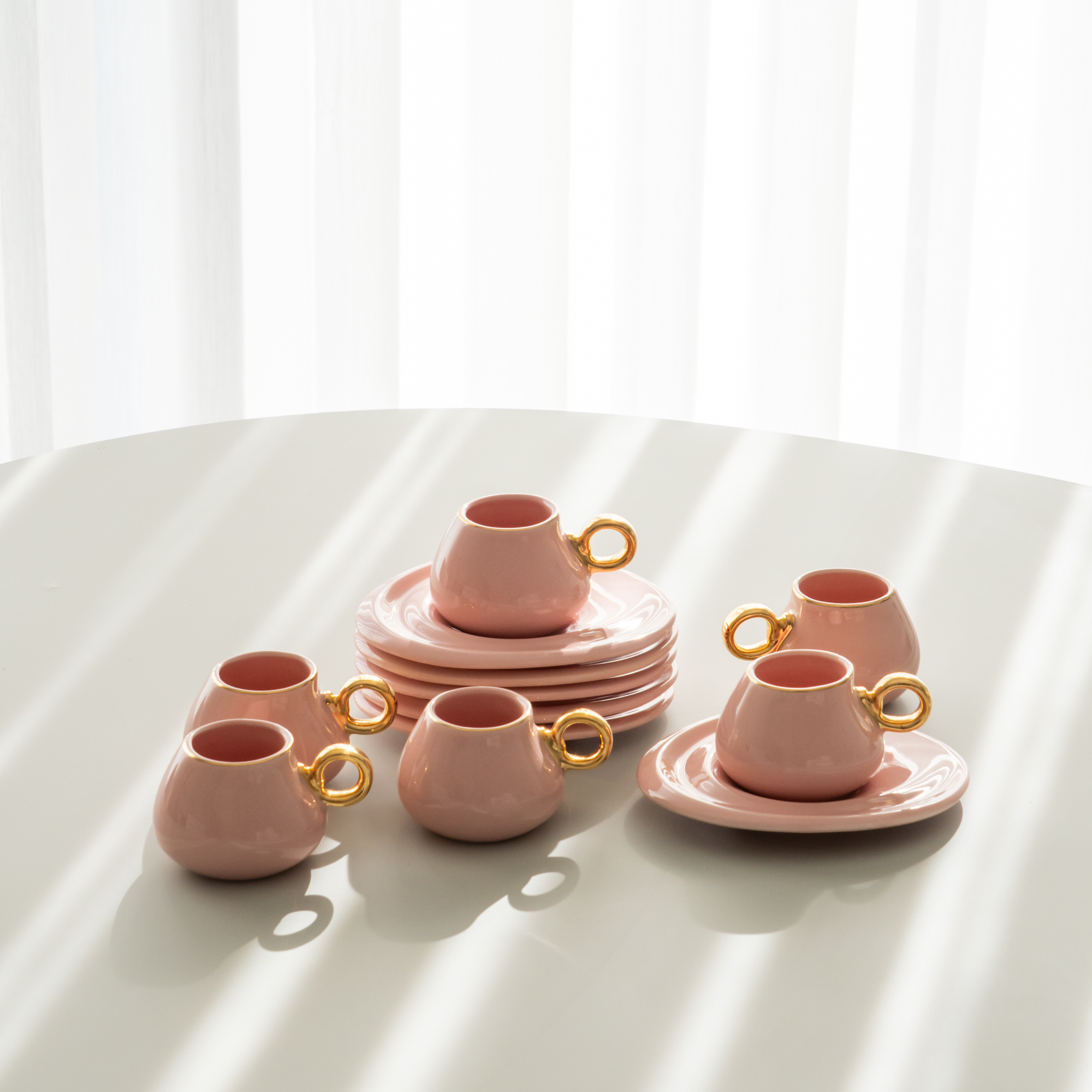 KARACA SERVICE A CAFE KREMA ROSE 90ML | 12 PIECES | 6PERSONNES