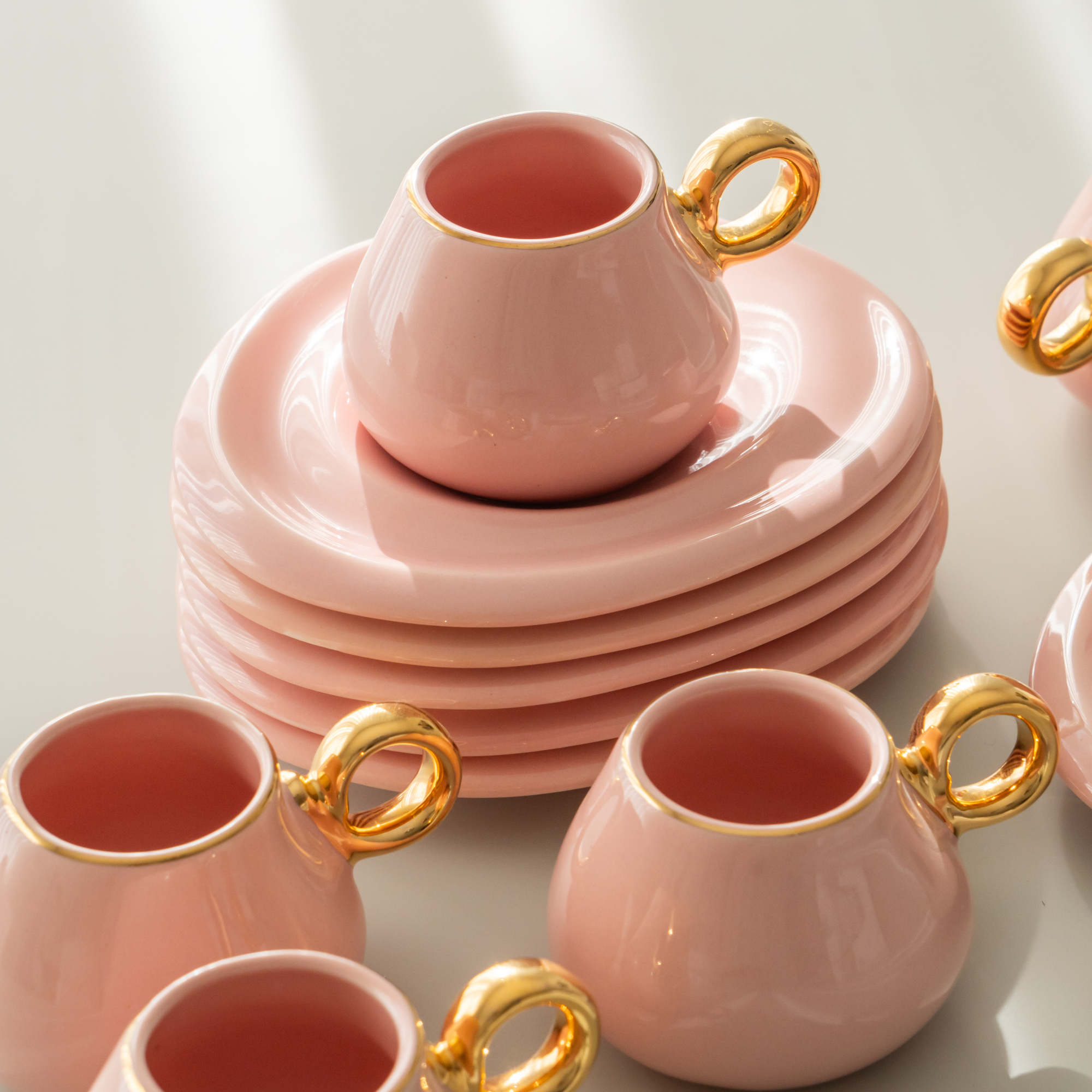 KARACA SERVICE A CAFE KREMA ROSE 90ML | 12 PIECES | 6PERSONNES