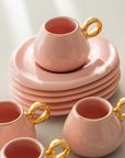 KARACA SERVICE A CAFE KREMA ROSE 90ML | 12 PIECES | 6PERSONNES