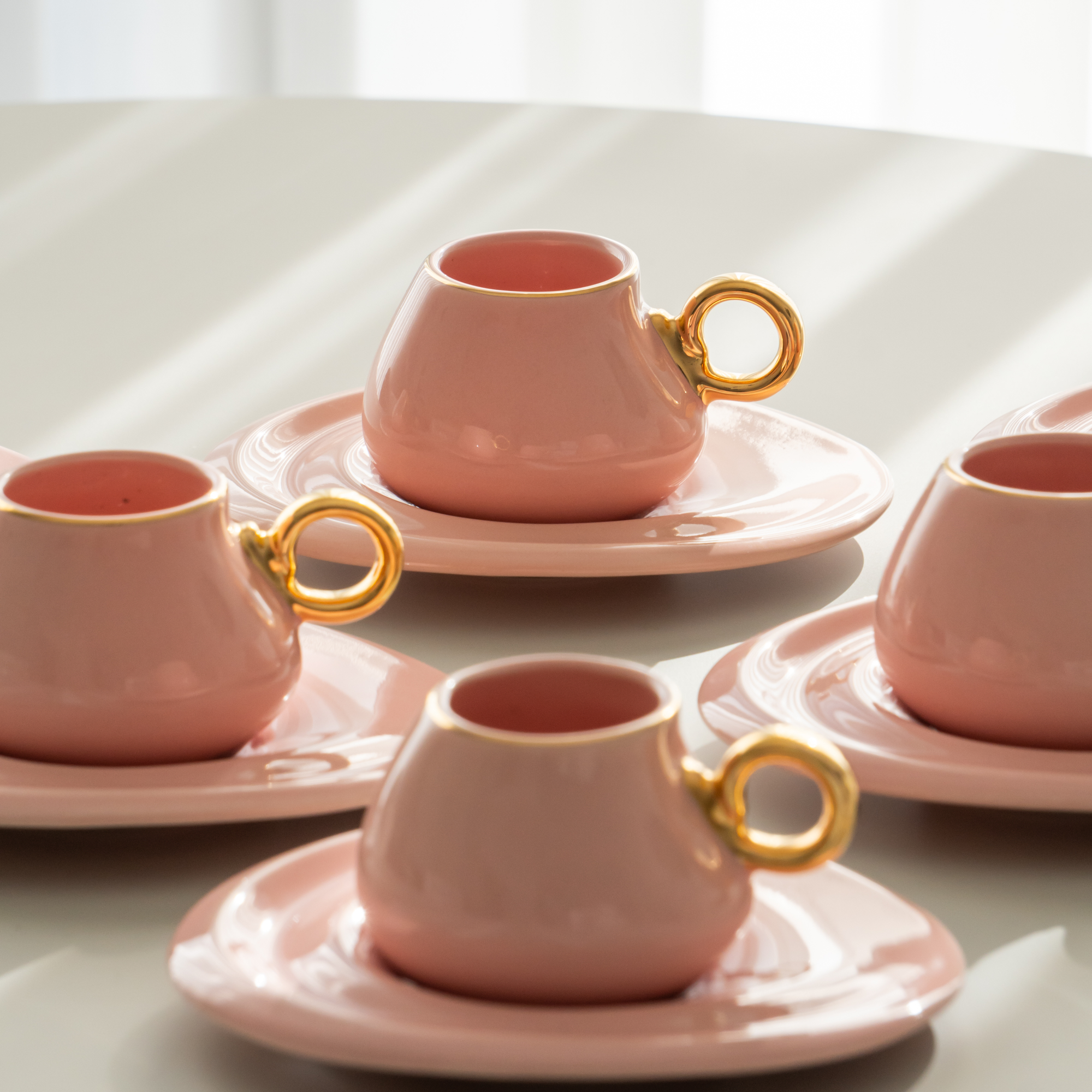 KARACA SERVICE A CAFE KREMA ROSE 90ML | 12 PIECES | 6PERSONNES