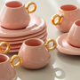 KARACA KREMA ROSE COFFEE SET 12 PIECES
