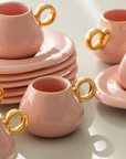 KARACA SERVICE A CAFE KREMA ROSE 90ML | 12 PIECES | 6PERSONNES