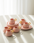 KARACA SERVICE A CAFE KREMA ROSE 90ML | 12 PIECES | 6PERSONNES
