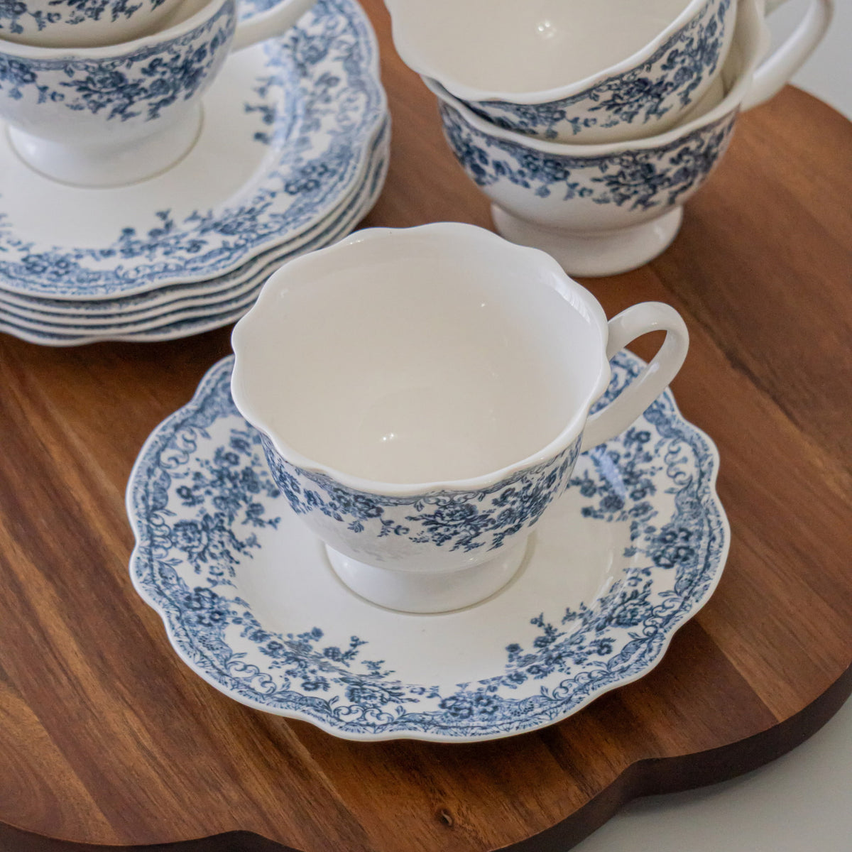 SERVICE A CAFE VINTAGE BLEU | 225ML | 12 PIECES | 6 PERSONNES