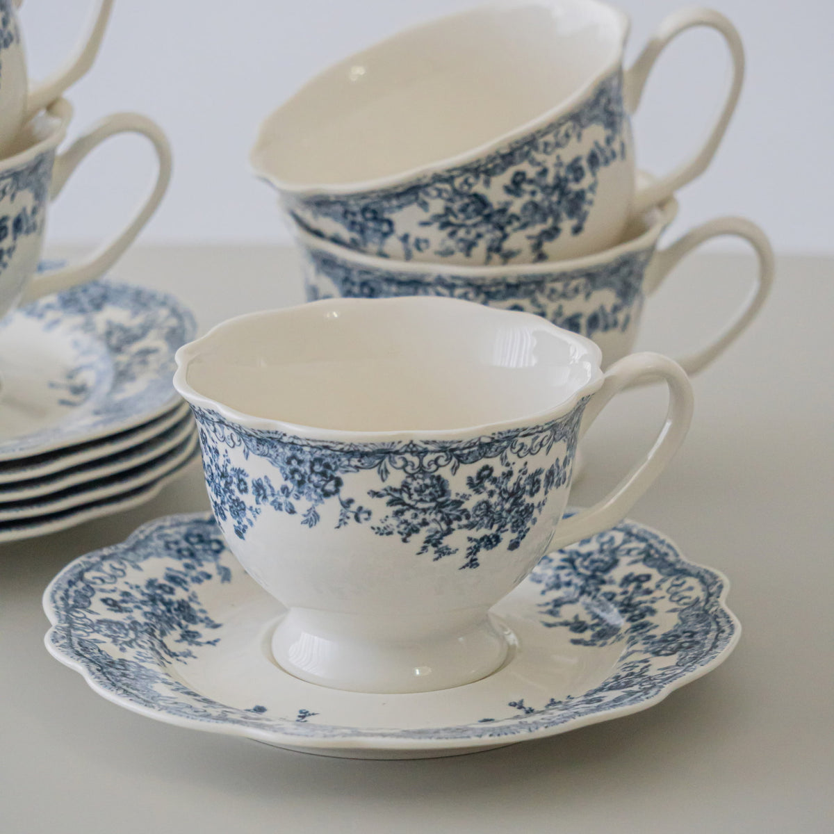 SERVICE A CAFE VINTAGE BLEU | 225ML | 12 PIECES | 6 PERSONNES