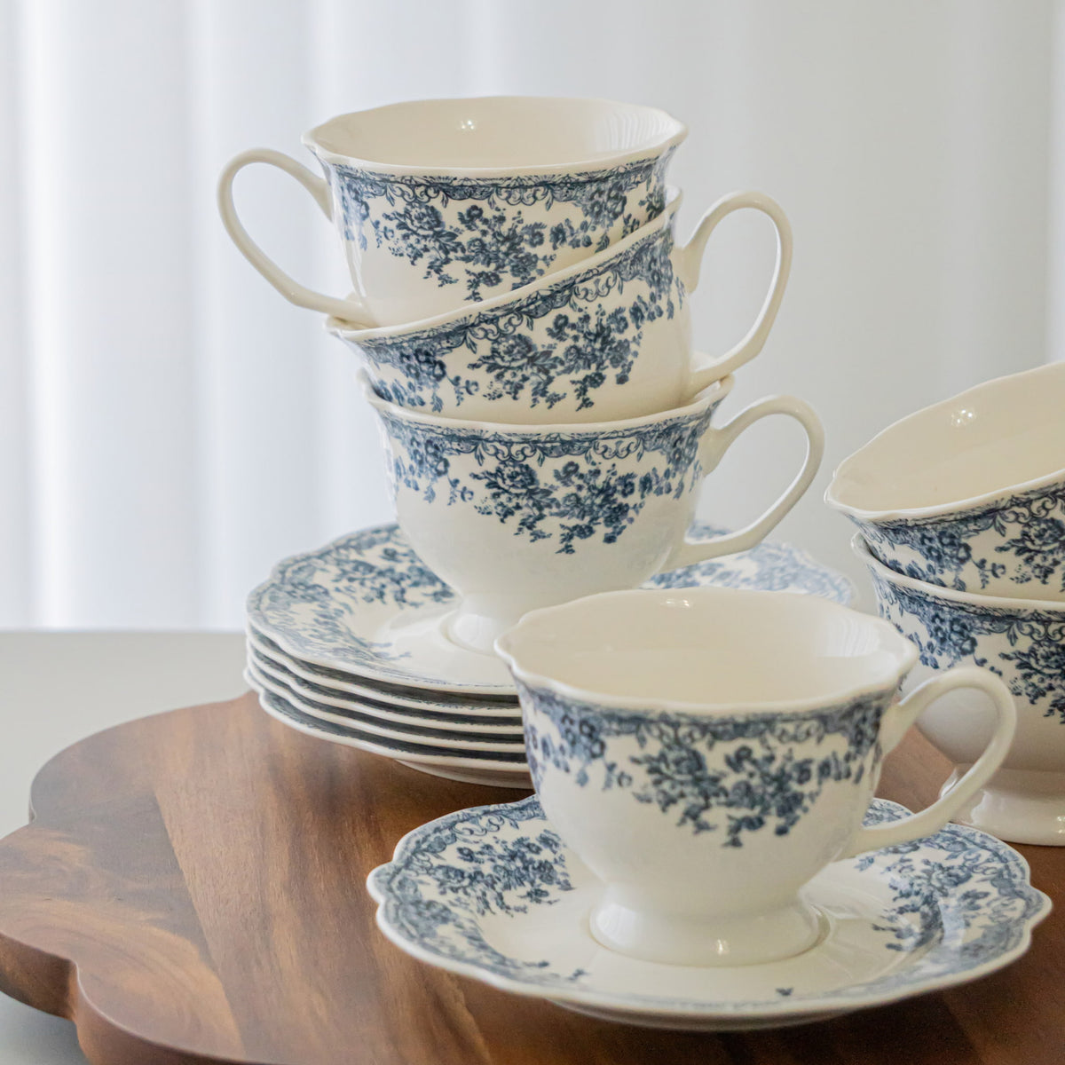 SERVICE A CAFE VINTAGE BLEU | 225ML | 12 PIECES | 6 PERSONNES