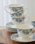 SERVICE A CAFE VINTAGE BLEU | 225ML | 12 PIECES | 6 PERSONNES