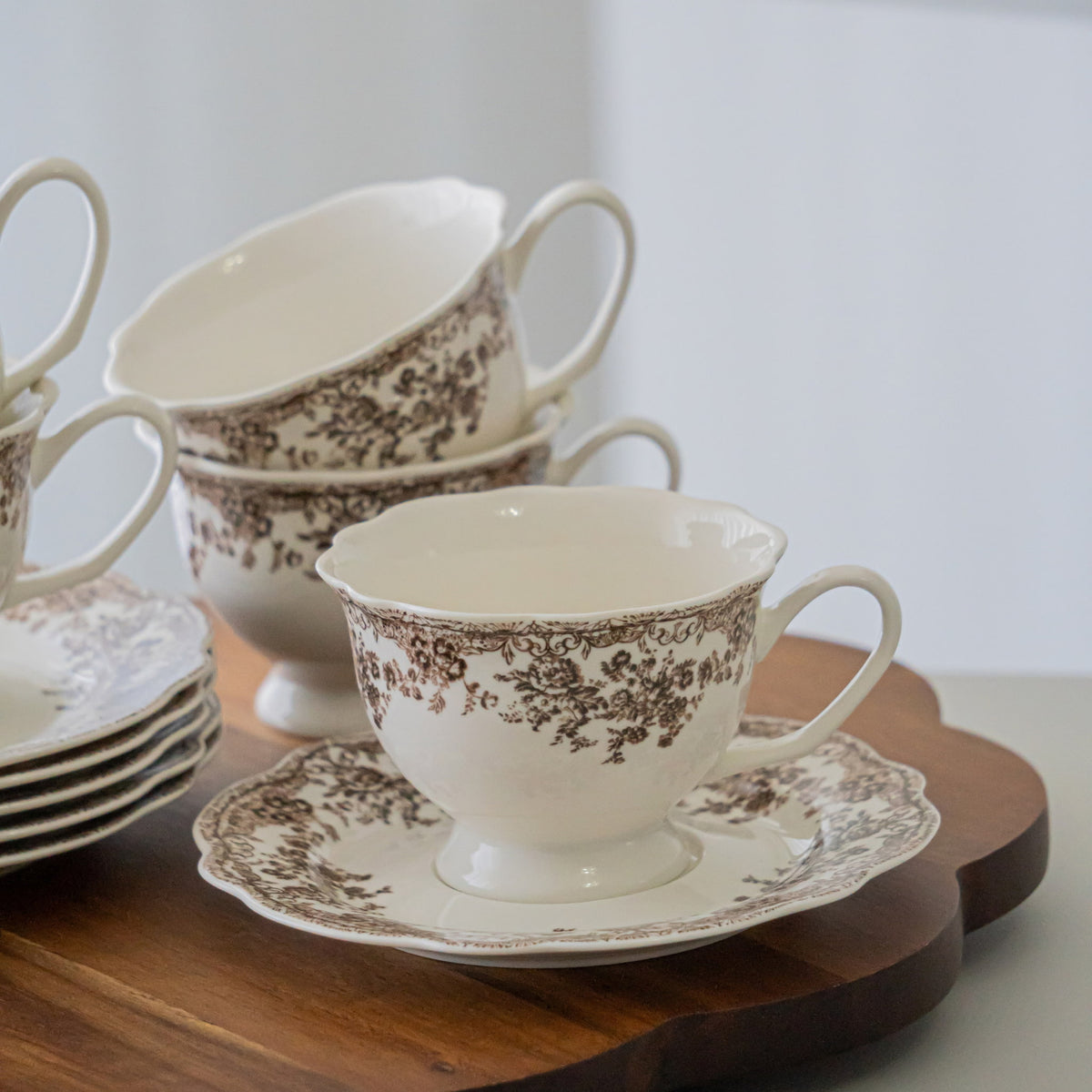 SERVICE A CAFE VINTAGE MARRON | 225ML | 12 PIECES | 6 PERSONNES