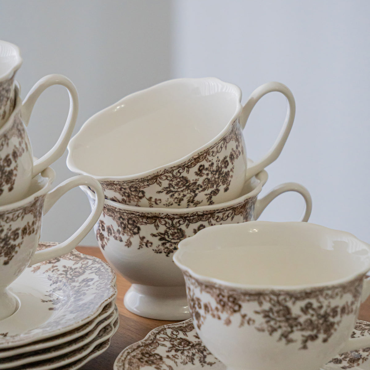 SERVICE A CAFE VINTAGE MARRON | 225ML | 12 PIECES | 6 PERSONNES