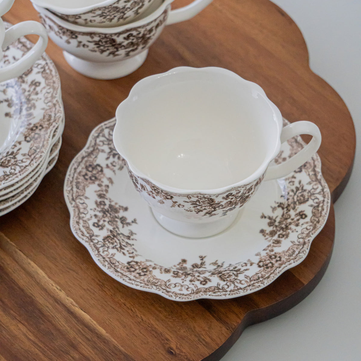 SERVICE A CAFE VINTAGE MARRON | 225ML | 12 PIECES | 6 PERSONNES