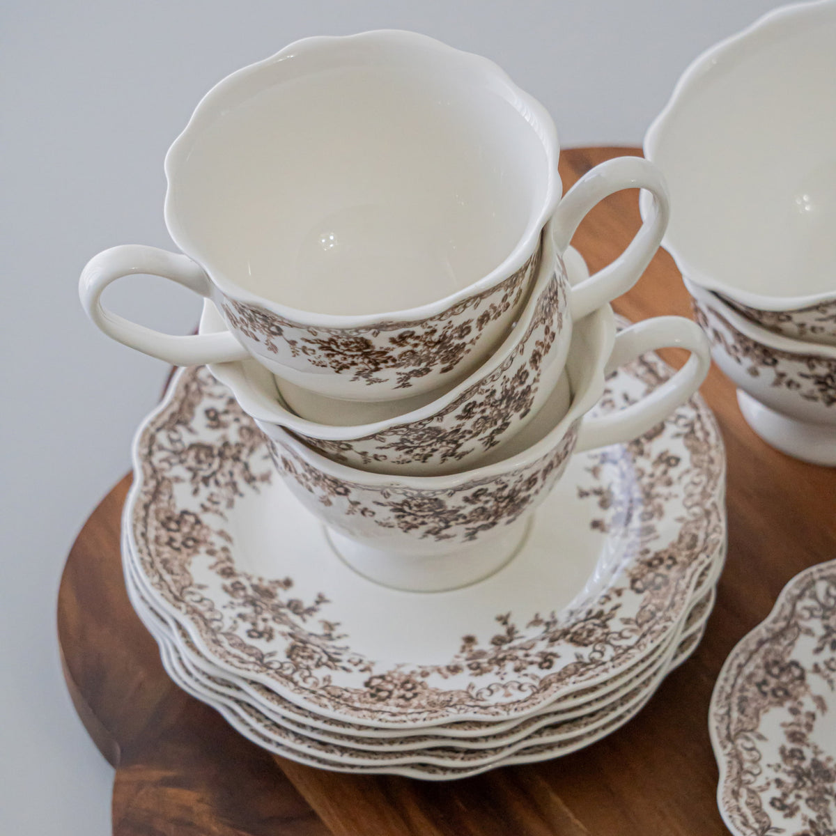SERVICE A CAFE VINTAGE MARRON | 225ML | 12 PIECES | 6 PERSONNES