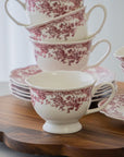 SERVICE A CAFE VINTAGE ROUGE | 225ML | 12 PIECES | 6 PERSONNES