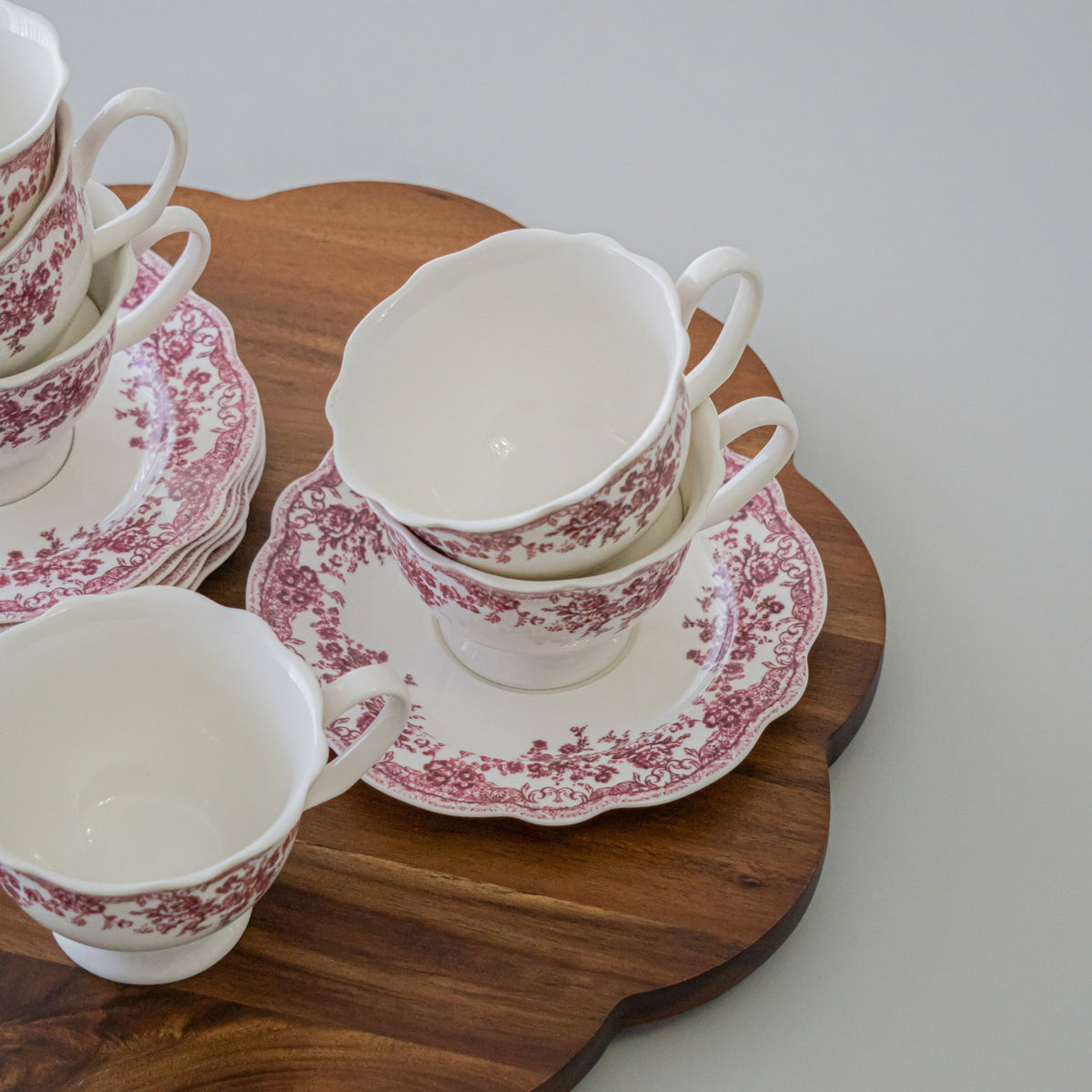 SERVICE A CAFE VINTAGE ROUGE | 225ML | 12 PIECES | 6 PERSONNES